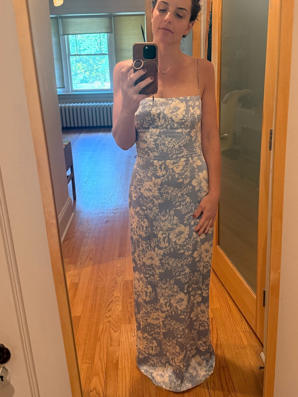 Reformation Powder Blue and White Floral Slip Dress - Picture 2 of 6